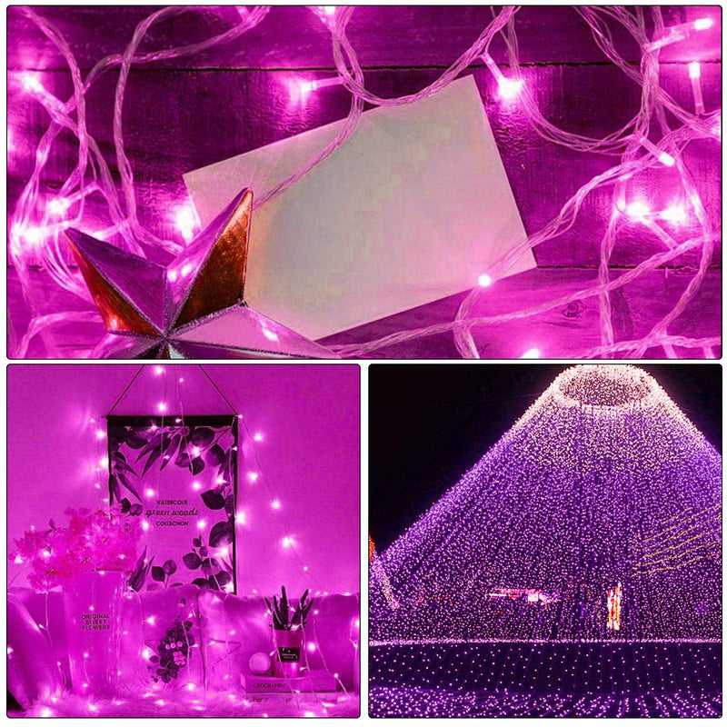 ILLUMINEW 300 Led Pink String Lights Outdoor Waterproof Christmas Decorations, 108 Ft Pink Valentine Day Lights for Bedroom, 8 Modes Plug in Fairy Lights for Outside, Pink Room Decor 300Led-Pink