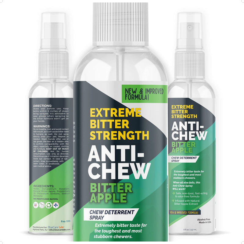 Bitter Apple Spray for Dogs to Stop Chewing Furniture Paws & Household Items 5X Strength NO CHEW Spray - Natural, Alcohol Free & Non Toxic | Effective Anti Chew Deterrent Spray | Made in USA Green - PawsPlanet Australia