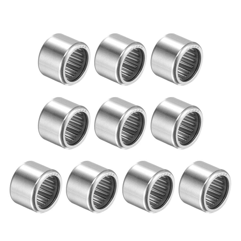 uxcell SCE88 Needle Roller Bearings 1/2-inch Bore 11/16-inch OD 1/2-inch Width Chrome Steel Open End 10pcs 1/2x11/16x1/2"