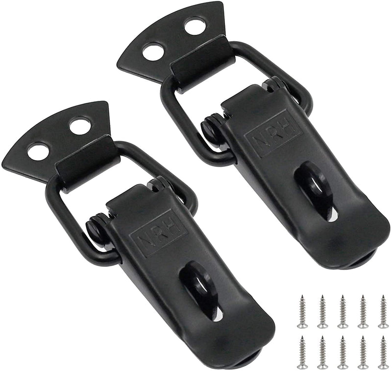 Zorfeter Stainless Steel Spring Loaded Toggle Lock Clasp Buckle Latch for Cabinet Boxes Suitcase with Mounting Screws, Black, Pack of 2 - NewNest Australia
