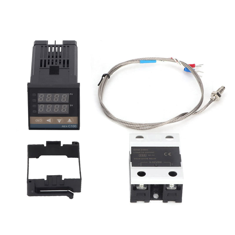 Oumefar 0 to 400°C REX-C100FK02-V*DN Max25A SSR Temperature Thermostat Controller Kit for Water Tanks