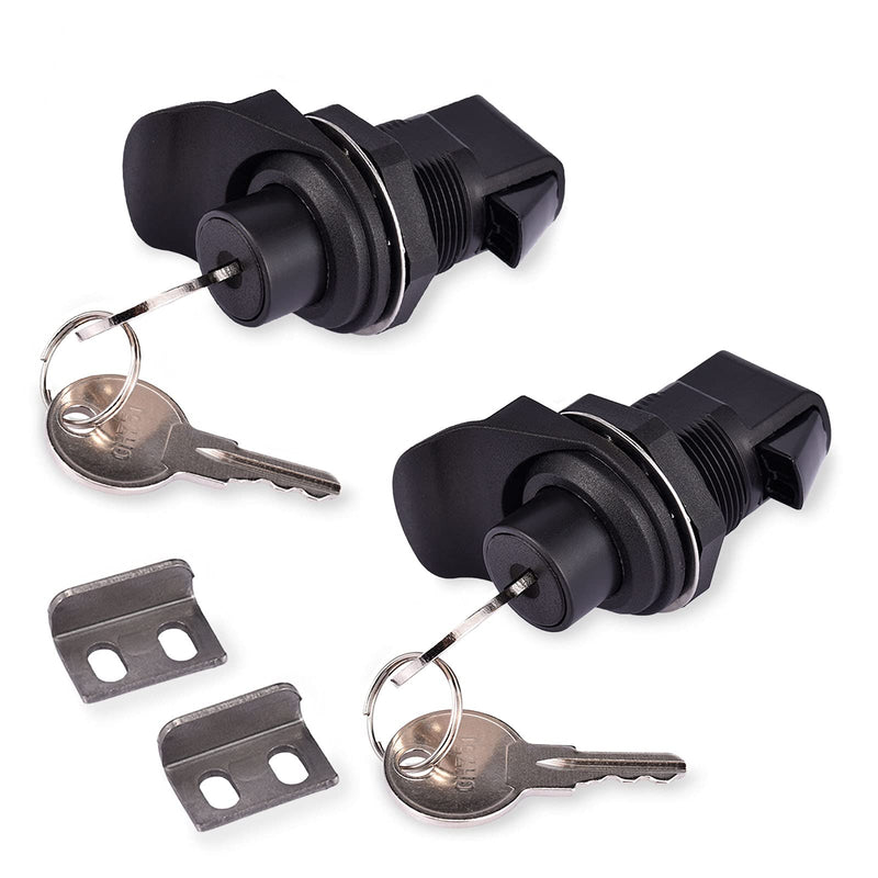 2 PCS Locking Push Button Latch, Plastic Push to Close Latch for Marine Boat Box, Glovebox, Radio Box, Electronic Box 0.0"- 0.4" Door Panel