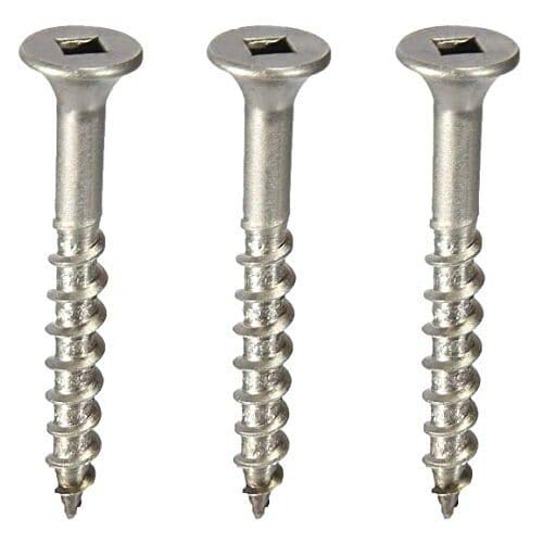 Newport Fasteners #12 x 3" Marine Grade Type 316 Stainless Steel Deck Screw, Internal Square Drive, Bugle Head (25 Pack) Type 17 Wood Cutting Point, 2" Thread Length, 3" Screw Length Length: 3"