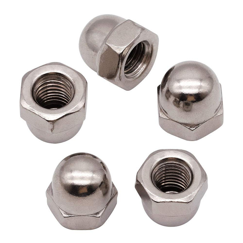 #8-32 (50 Pack) Stainless Cap Nuts, Acorn Cap Nuts Hex Cap Nuts, 304 Stainless Steel 18-8, Bright Finish #8-32 50