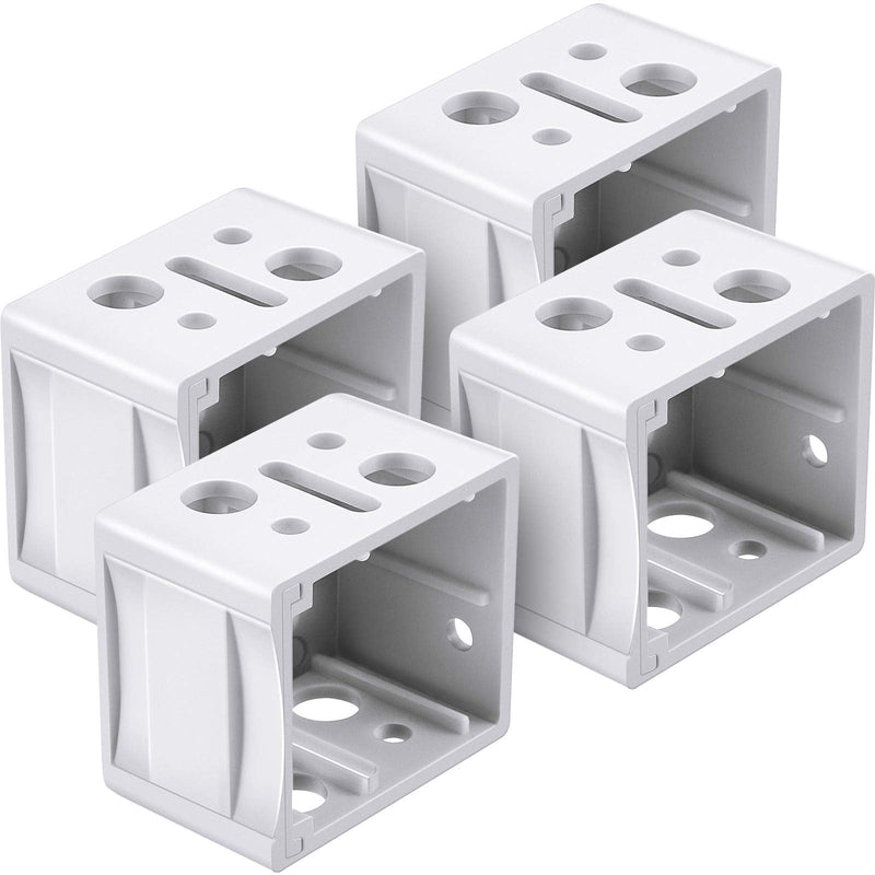Jetec 4 Pieces 1 Inch Blind Brackets White Profile Box Mounting Bracket Window Blinds Headrail Bracket