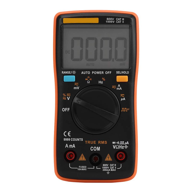 Multimeter, AN8008 True-RMS Digital Multimeter AC DC Voltage Ammeter Current Ohm Meter Ranging Fast Accurately Measures Voltage with Bag