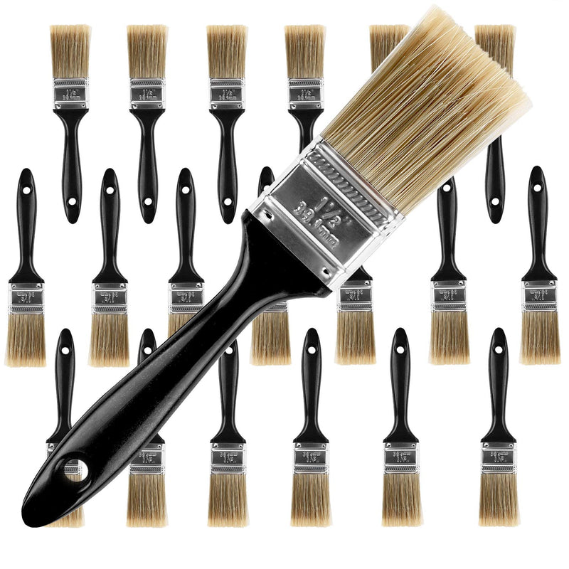 KINJOEK 30 PCS 1.5 Inch Paint Brushes Bulk, Chip Paintbrush Set for Wall House Trim, Professional Multi-Purpose Home Repair Tool Painting Brush for DIY Varnishes Cabinet Deck Fence Edge Door Craft 1.5"