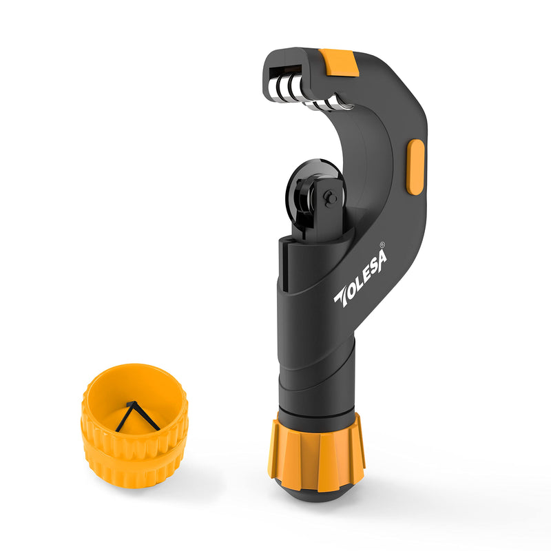 TOLESA Pipe Cutter Tool 3/16"-2" OD, Heavy Duty Metal Pipe Cutter With Deburring Tool Pipe Reamer Sharp Copper Tube Cutter Speed Cutting Tubing Cutter For Stainless Steel Aluminum Brass Pipe 2 In 1