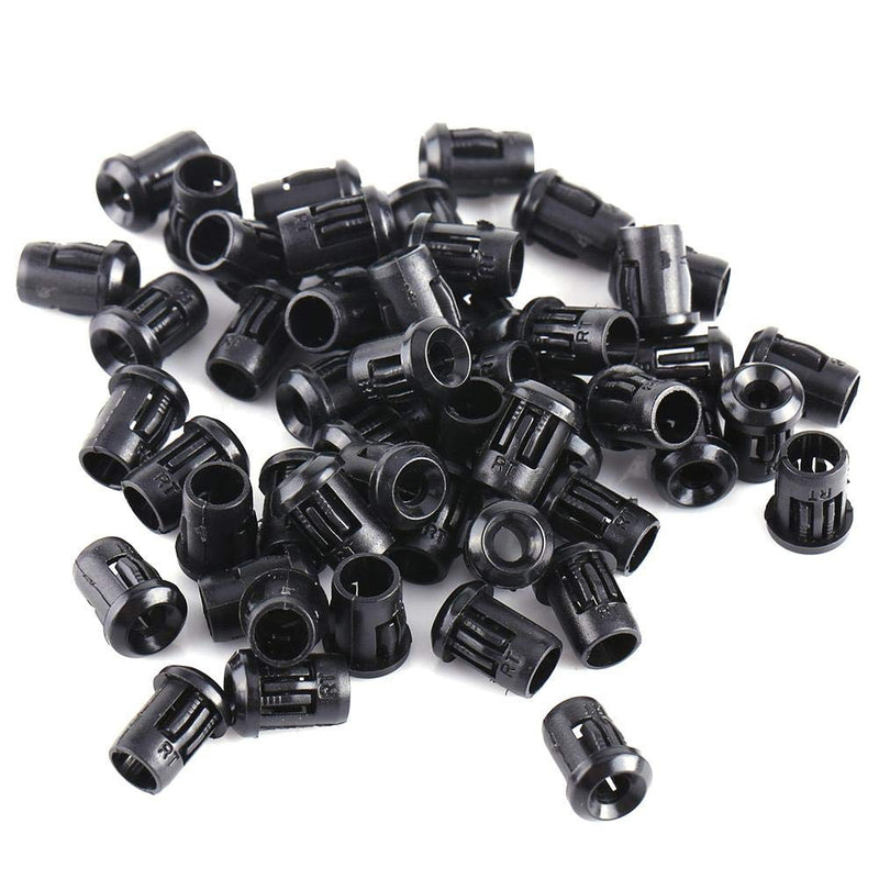 50 PCS Lamp Socket Diode Holder, Nylon Light Clip Bezel Mount ID 3MM 5MM 8MM, Black LED Sockets Clip Display Panel(3mm)