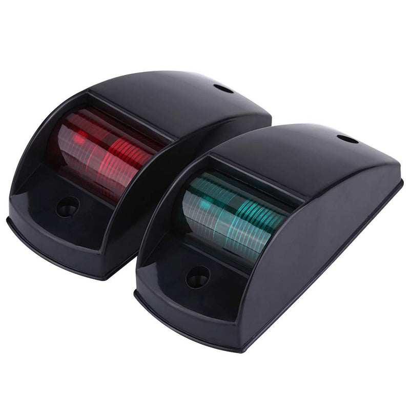 EVGATSAUTO Boat Navigation Lights 12V Red Green LED Pair for Boats and Yachts – Marine Side Lights, Black