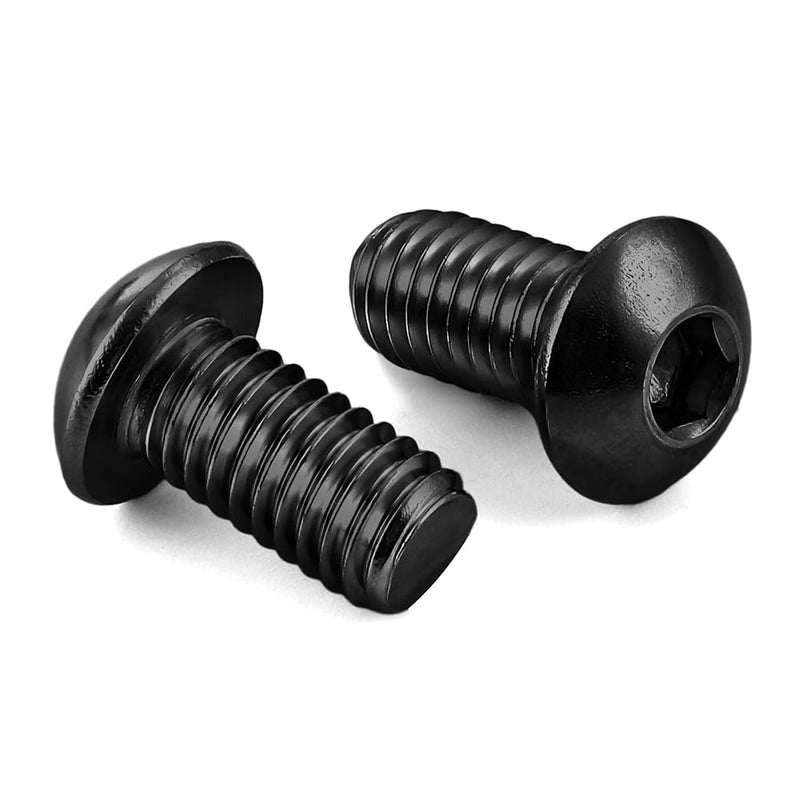 1/4-20 x 3/8" Button Head Socket Cap Screws, Allen Socket Drive, Black Oxide, Grade 10.9 Alloy Steel, Fully Threaded, 30 PCS 1/4-20 x 3/8"