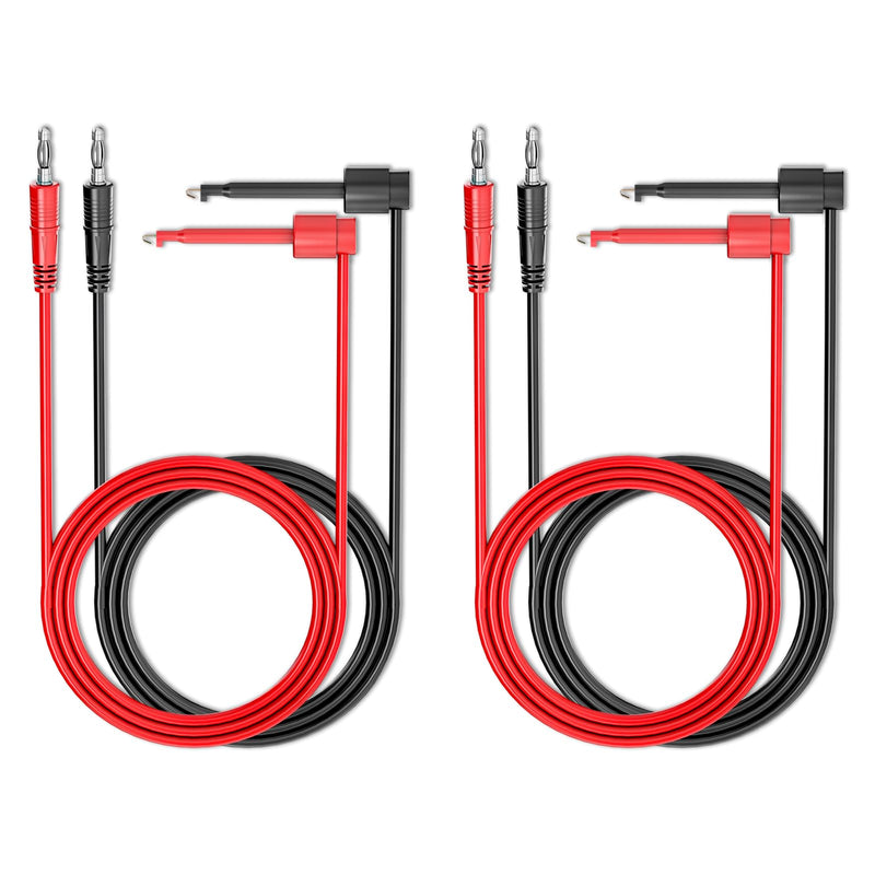 Goupchn 4PCS 4mm Banana Plug to Test Hook Clips Test Leads Copper Soft Cable Wires for Multimeter Electrical Testing 500V 5A 2