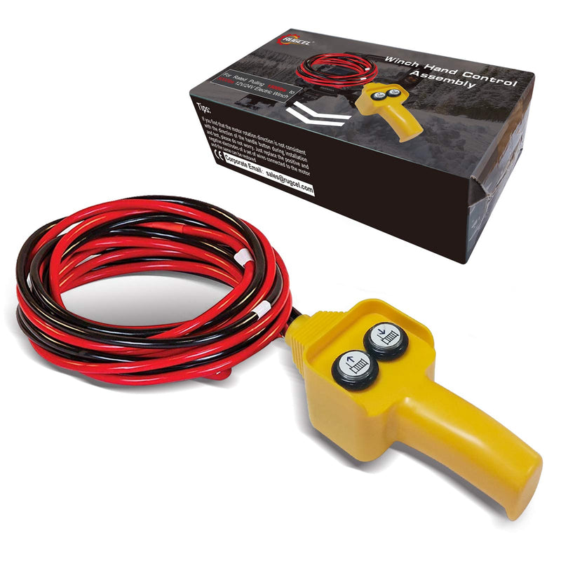 RUGCEL WINCH Winch Hand Control Assembly for Rated Pulling 1500lbs to 5000lbs 12V Electric Winch, Winch Hand-held Control Replacement (Yellow) Yellow