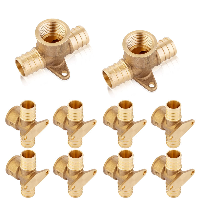 10-PACK EFIELD 1/2"Pex Female Drop-ear Tee Crimp Fitting (PEX1807170-10) 1/2 Inch 10