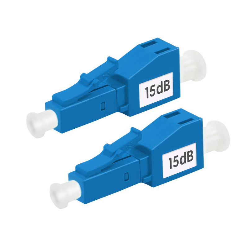 FLYPROFiber- 15dB LC Attenuator LC/UPC SM Single Mode Fixed Optical Attenuator, Male-Female, 2pack 15db/LC 2