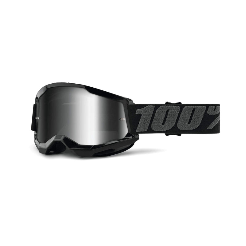 100% STRATA 2 Goggles - Sports Goggles for Motocross & Mountain Biking - Eyewear for Bike Riders - Motocross Goggles for Men Black One Size