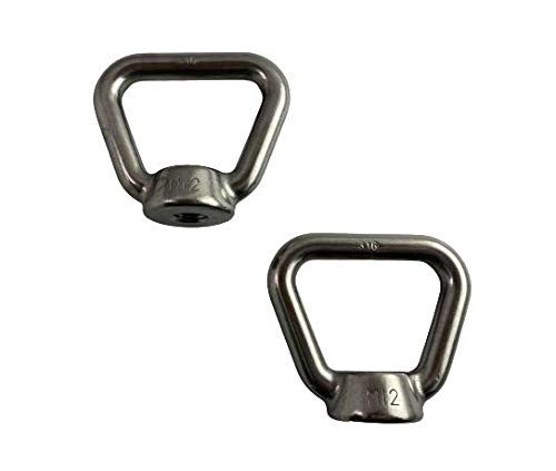 US STAINLESS 2 Pieces Stainless Steel 316 M12 Lifting Eye Nut 12mm Bow Type 80704 US Shape Marine Grade