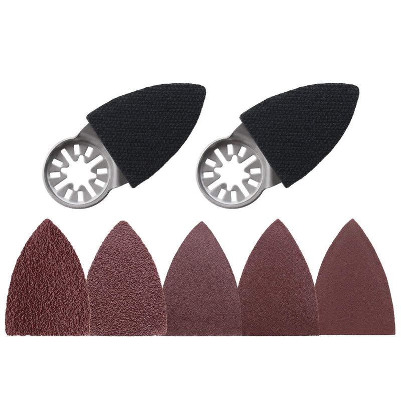52Pcs Oscillating Multi Tool Finger Sanding Pads Accessories Kit 52x37x7mm Triangular Finger Sanding Pads & Sandpaper Universal Interface