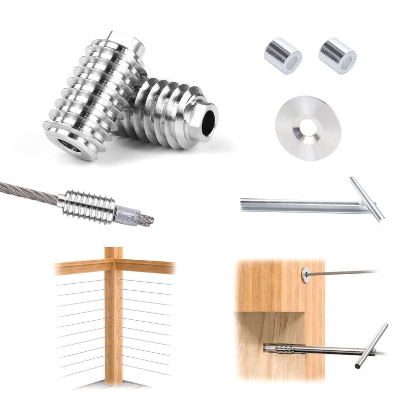 [Patent] Muzata 20Pack 3/16" Cable Railing Hardware Swage Lag Screw CR99 3/16 Inch 20p swage type