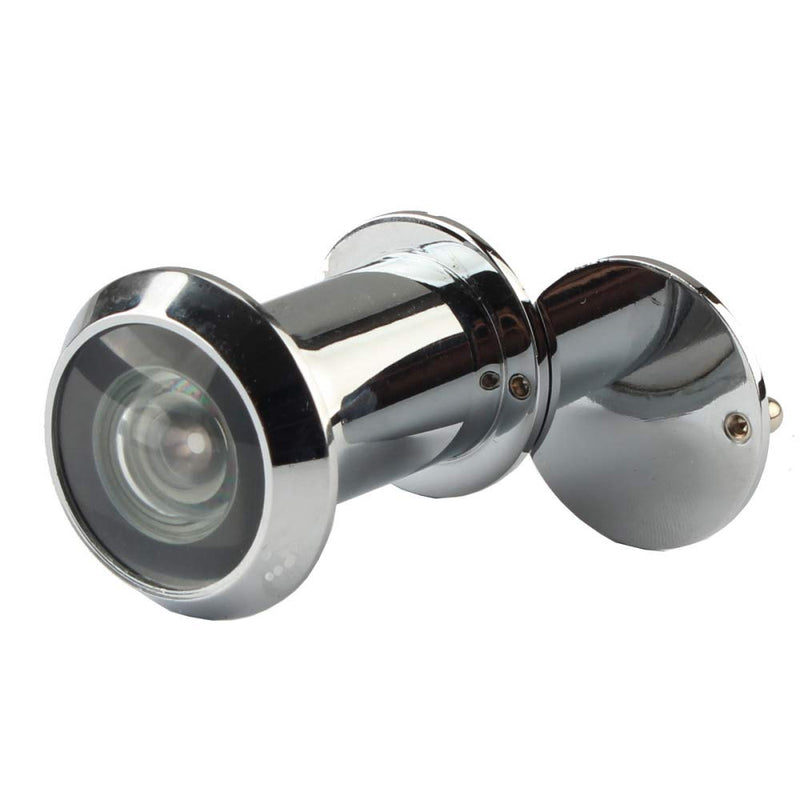 Safety Door Viewer,Solid Brass 220-degree Door Viewer/Peephole with Heavy Duty Rotating Privacy Cover Doors, Durable Door Viewer for Home Office Hotel (Chrome) 22mm Bright Silver