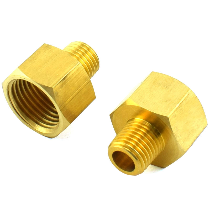 SDTC Tech 2-Pack Brass Pipe Fitting 1/4" NPT Thread Male to 1/2" NPT Thread Female Reducer Adapter 2P 1/4"Male x 1/2"Female