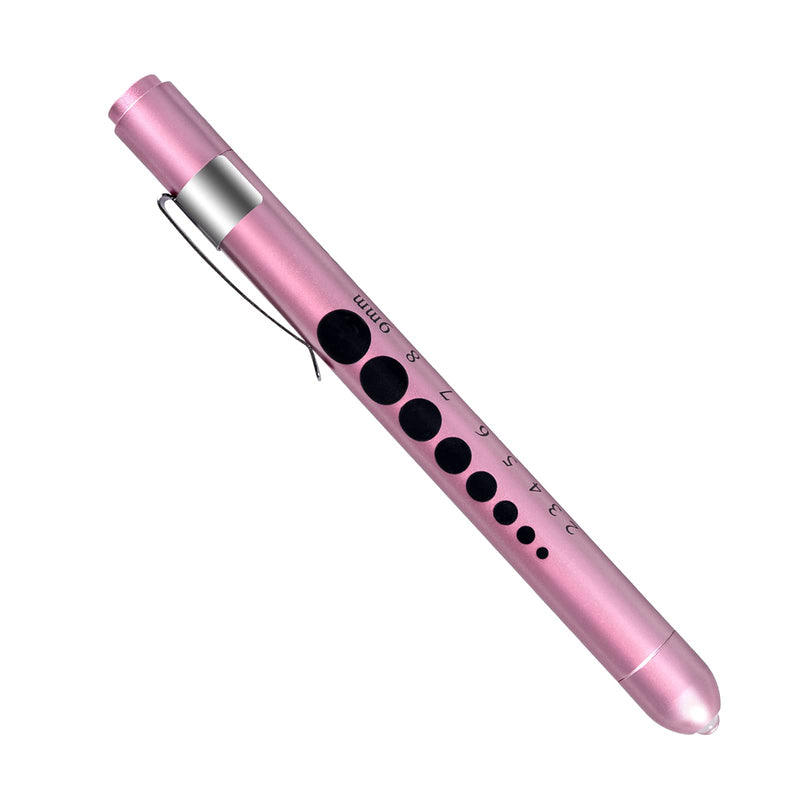 Pen Light,Nurse Medical Reusable LED Penlight White Light with Pupil Gauge and Ruler (Rose Gold) Rose Gold