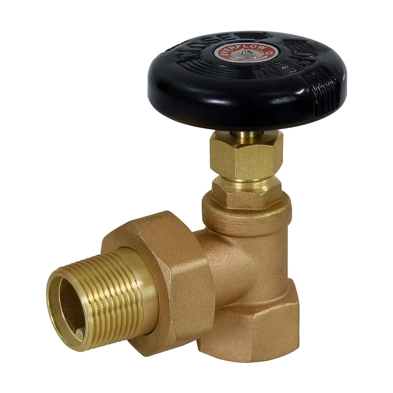 Midline Valve IXW-U034 Heavy Duty Hot Water Steam Radiator Valve; Air Vent Temperature Control; 3/4 in. FIP x Male Union; Brass 3/4" FIP x Male