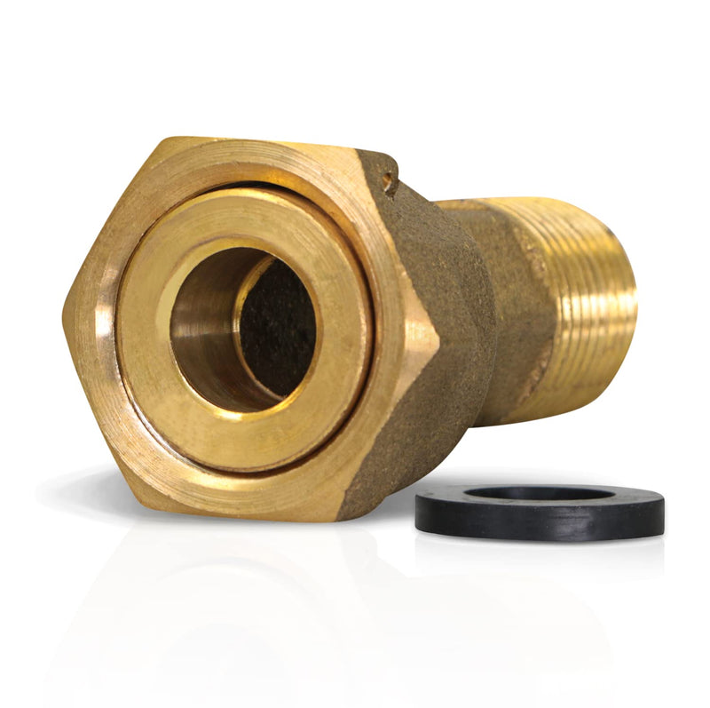 Midline Valve XND2025-OM Brass Water Meter Coupling Adapter Pipe Fitting; with Nut and Gasket; 2’’ MIP x 2-1/2’’ FIP 2" MIP x 2-1/2" FIP
