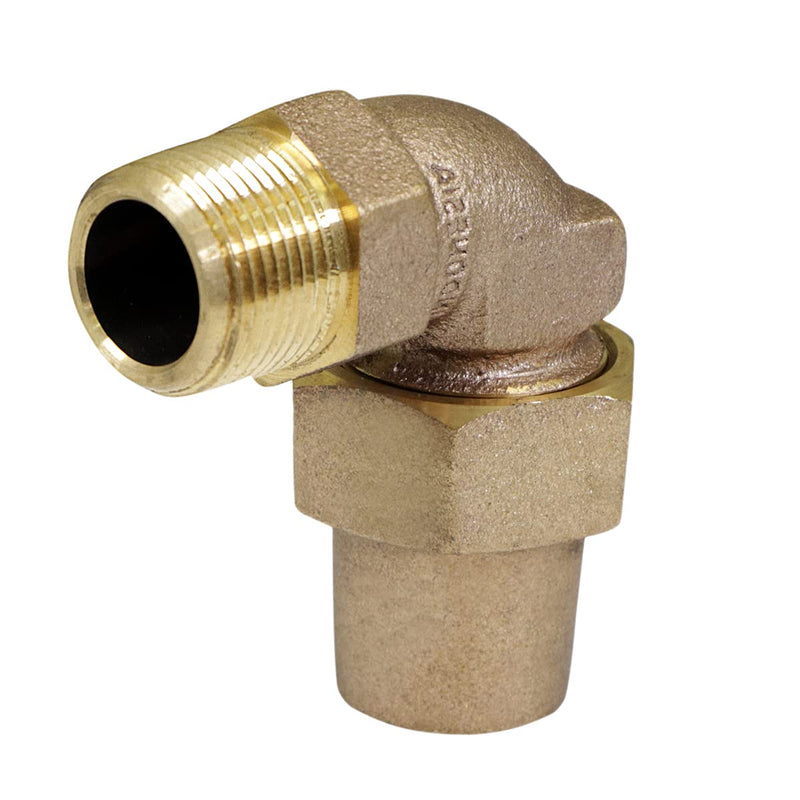 Midline Valve XT-FGN0100 Water Service Elbow; 1 in. Flare x MIP Pipe Fitting; Bronze 1 Inch