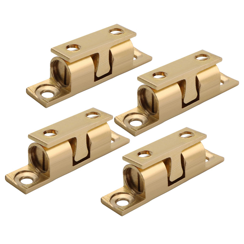 Alise Double Ball Tension Roller Catch Latch for Cabinet,Closet & Furniture Doors,40mm Solid Brass Adjustable Door Catches Hardware,CA100-4P,Pack of 4 40mmX24mm Gold
