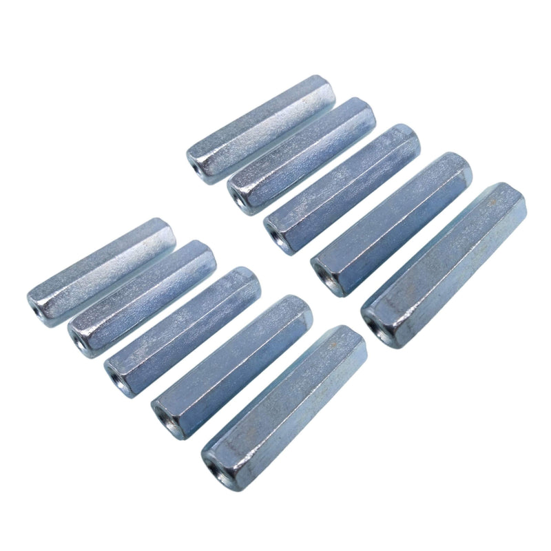 Yodaoke 10pcs M12 x 1.75 x 50mm Long Rod Coupling Hex Nut Connector Zinc Plated