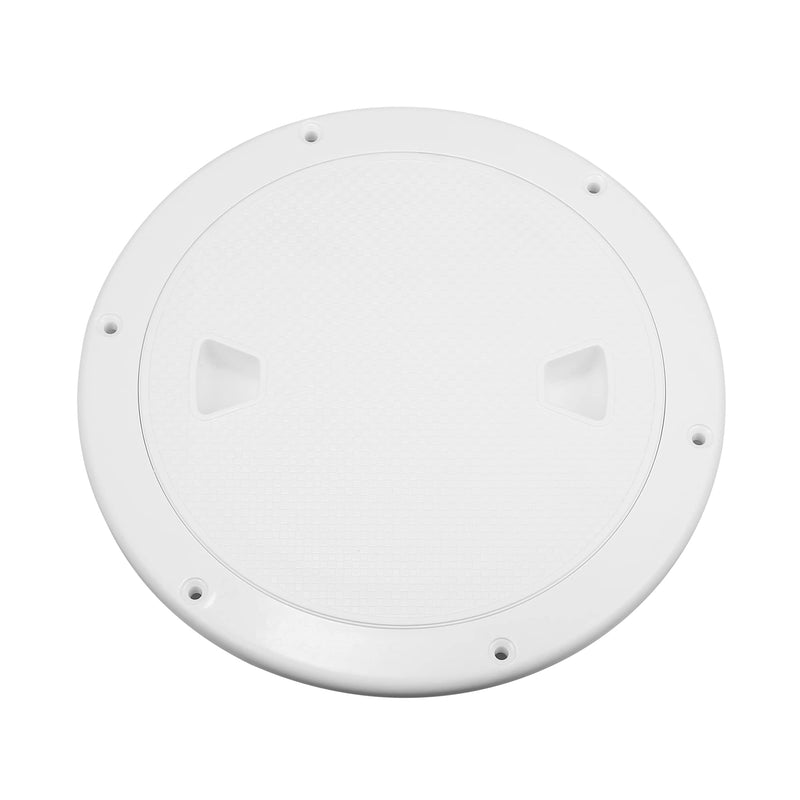 X AUTOHAUX 8" White Circular Non Slip ABS Inspection Hatch Deck Plate with Detachable Cover