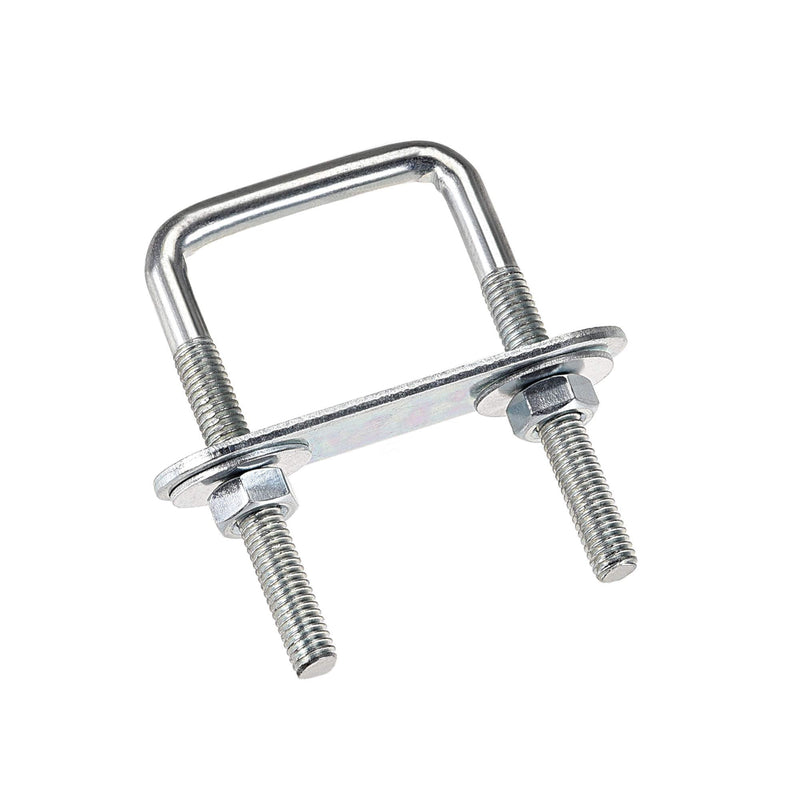 uxcell Square U-Bolts 1-3/8"(35mm) Inner Width Carbon Steel M6 with Nuts, Frame Plate, Round Washers 2 Set 35x60mm(W*L)