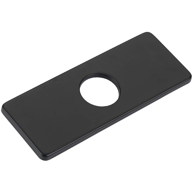 KAIYING 6" Hole Cover Deck Plate for Bathroom Vanity Sink, 3-to-1 Bathroom Faucet Escutcheon Plate, Rectangle, Stainless Steel (Matte Black) Matte Black