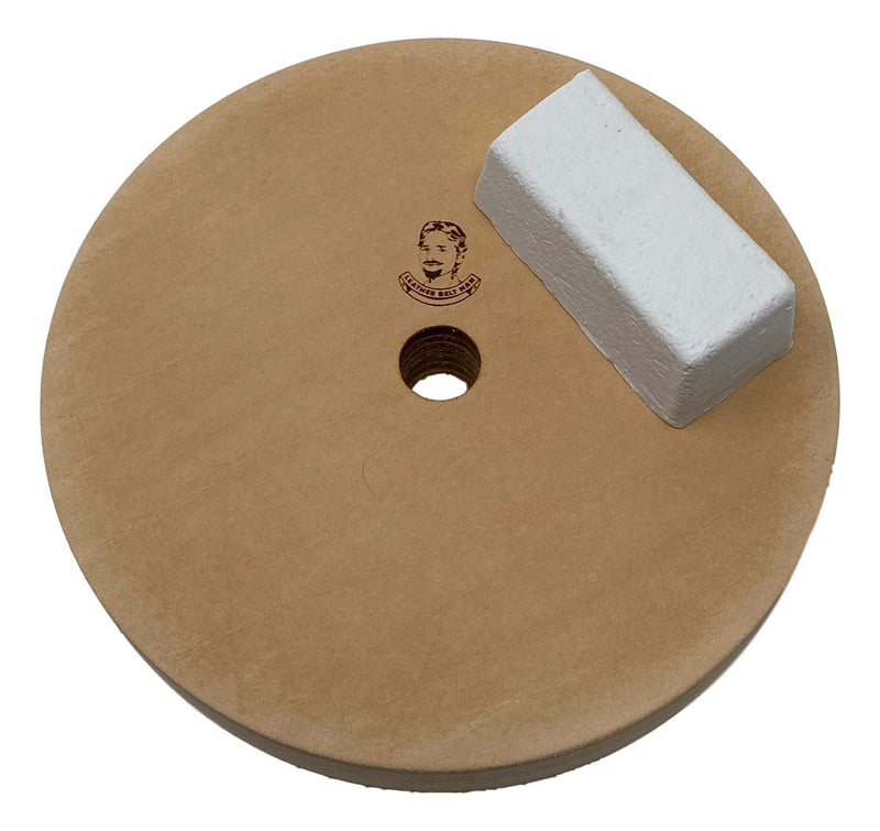5" (3/4" Width) Leather Honing Wheel - Fits 5/8" Arbor - Buffing Compound Included