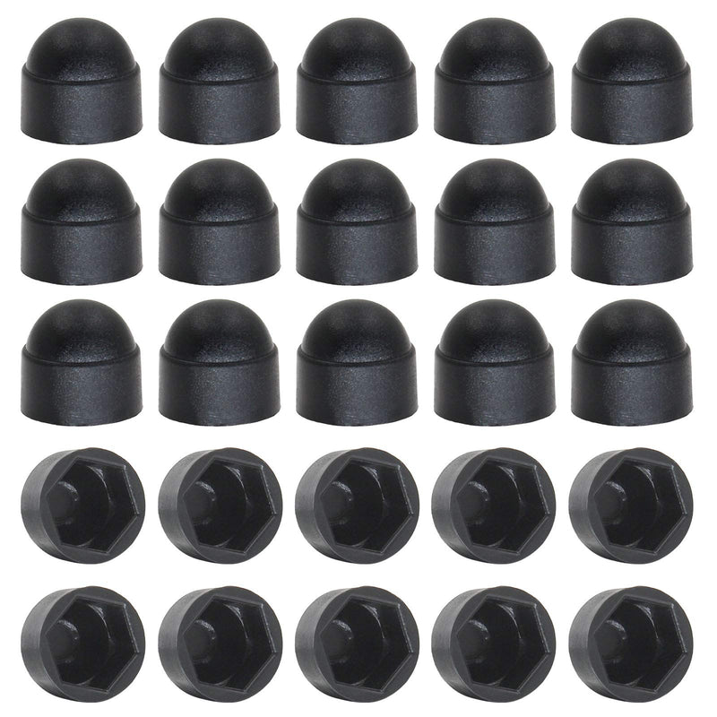 Zorfeter 25 Pcs Hex Head Bolt Covers Dome Plastic Bolt Caps Hexagonal Screw Cover Protection Caps Black, M8 (13 x 15.5mm) M8 (13 x 15.5mm)