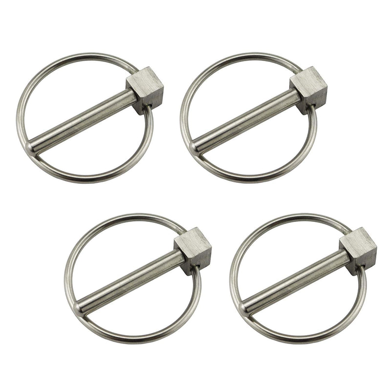 4PCS or 6PCS of Stainless Steel 316 Dia. 6.2mm(1/4in) Farm Tractors Trailers Diggers Lynch Pin Hitch Trailer Pins Boat Trailer Parts Tractor Parts Truck Linch Pin 4 PACKS