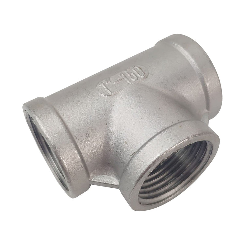 1" Stainless Steel Tee Female NPT Threaded T Shaped 3 Way Cast Pipe Fitting SS304 1 Inch
