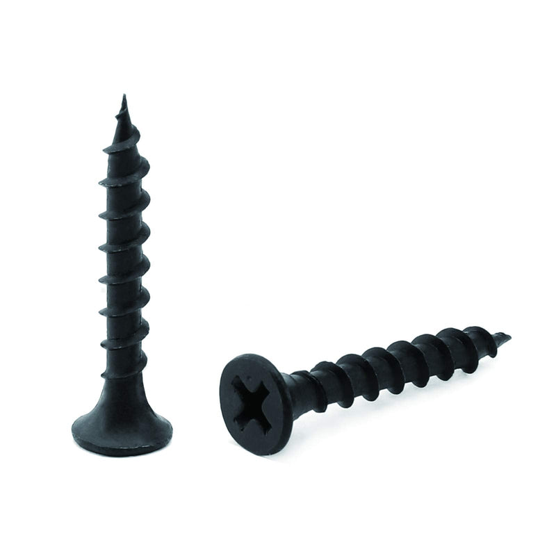 #8 x 1-1/4" Wood Screw 100PCS Black Phosphate Coated Stainless Flat Truss Head Fast Self Tapping Drywall Screws by SG TZH 100 #8 x 1-1/4"