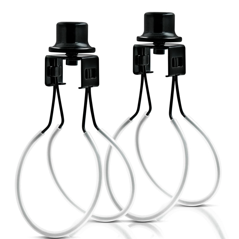 Lamp Shade Light Bulb Clip Adapter,Lamp Shade Holder Includes Finial and Lampshade Levellers to Keep Lamp Shade in Place,Clip on Lampshade Adapter (Black Color - 2PCS / PACK) Black Color - 2PCS / PACK