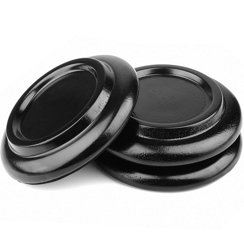 Eison Piano Caster for Grand Piano, Wood Piano Caster Cups Floor Protectors for Hardwood Floor,with Non-Slip & Anti-Noise Foam Piano Casters Pad, Set of 3,Black Black