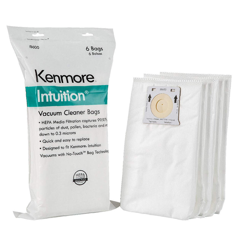Kenmore IB600 HEPA Replacement Intuition Upright Vacuum Cleaner Bags for BU4022, BU4020, BU4018, BU4050, BU3040,White White