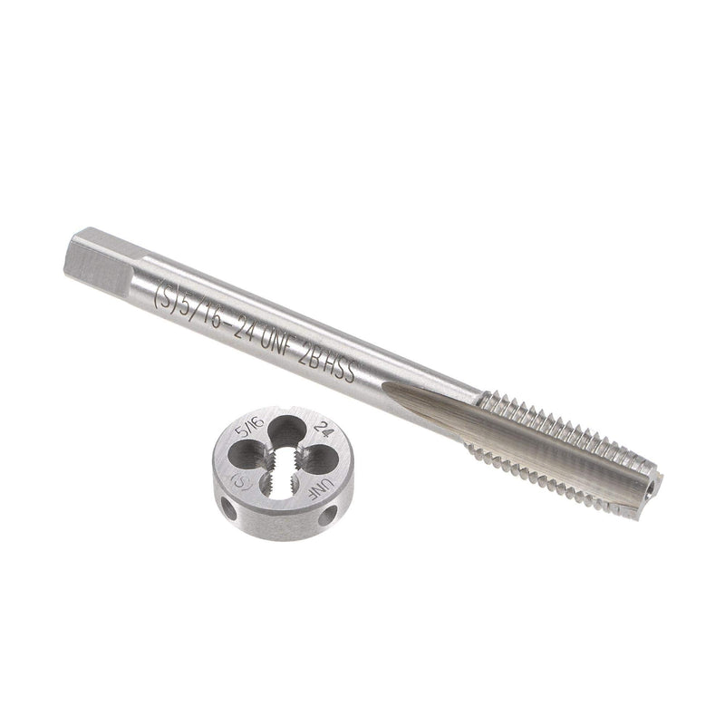 uxcell 5/16"-24 UNF Tap and Die Set, HSS Machine Thread Tap with Round Threading Die, Right Hand