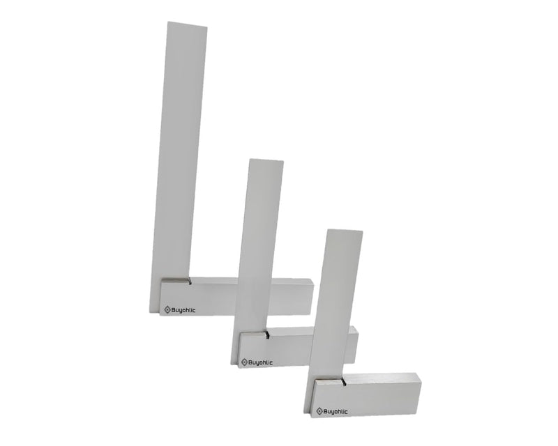 A.D. International Steel Machinist Try Square DIY General Woodworking clamp Workshop Machine Tools (Set of 3 Sizes)