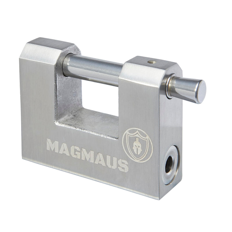 Magmaus® RTL70 Heavy Duty Lock for Shipping Container - [Weatherproof] - Secure Outdoor Lock for Storage Unit, Gate, Shed, Fence, Door - 3 Keys 70 mm 1 Pack - 3 Keys Silver