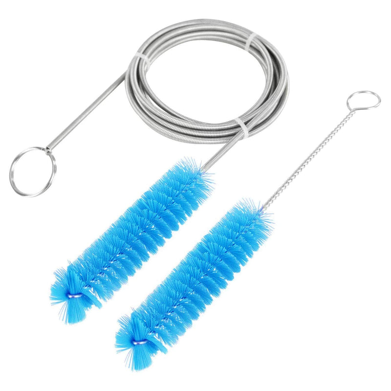 CPAP Tube Cleaning Brush-7 Feet Flexible + 7 Inches Handy Stainless Steel Wire Bristle Brush- Fits for Standard 22mm Diameter Tubing Blue