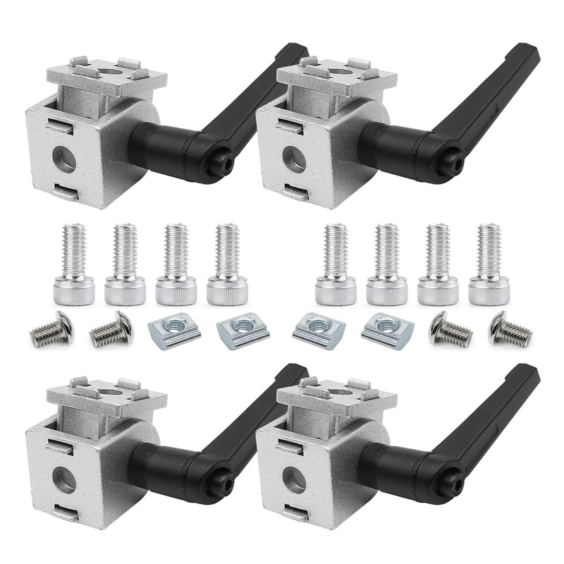 4 Sets 2020 Aluminum Extrusion Pivot Joint Bracket 2020 Swivel Mount Hinge Connector with Handles Bolts Nuts 4Pcs Pivot Joint with Bolt Nut