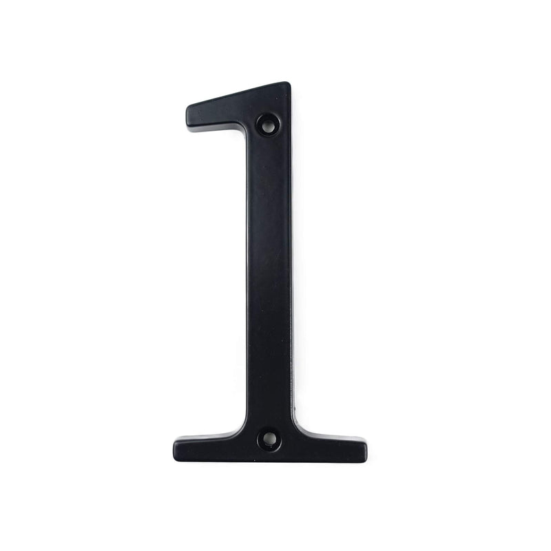 HASWARE House Number Sign 4 inch Modern Door Numbers Signage Plaque Street Home Address Numerals Zinc Alloy (1, Black) 1