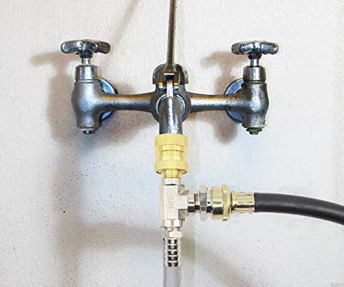 Brass Faucet Adapter – Bleeder T, Garden Hose Threads, Water Flow Tee for Blend Centers, Mop Buckets & Spray Bottles, Portable Water Supply