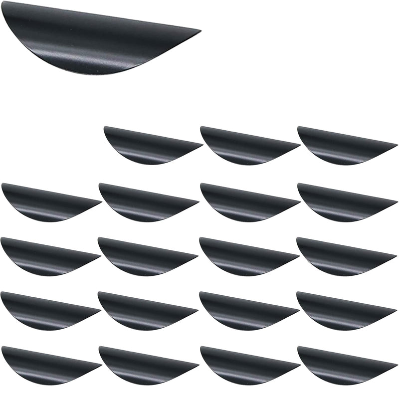 3.62 Inches Black Semicircle Cabinet Pulls 20Pcs, 1.26 Inches Centers | Surface-Mount, Finger Tap Pull, Made from Zinc Alloy, For Kitchen Cupboard, Drawer, Dresser, Wardrobe 3.64 Inches